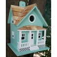 thumbnail image 2 of CC Home Furnishings 10" Blue and Brown Sea Foam Beach Side Cottage Outdoor Garden Birdhouse, 2 of 2