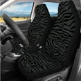 thumbnail image 2 of KUIFORTI Zebra Stripe 14 Pcs Car Seat Covers Full Set Car Headrest Covers Steering Wheel Cover Seat Belt Pads Auto Decorations Accessories Suitable for Most Cars,SUV,Sedan, 2 of 7