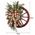 thumbnail image 2 of Christmas Wreath Farmhouse Wagon Wheel, Vintage Farmhouse Wreath, Christmas Decorations Wreath for Front Door Window Outdoor Hanging Home Garden Outdoor Decoration Wreath, 2 of 9