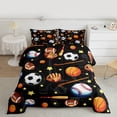 thumbnail image 2 of Homewish Cute Football Soccer Bedding Comforter Set for Teen, Modern Ball Sports Twin Comforter Sets, Kawaii Stars Print Reversible Bedding Set, Luxury Bedroom Decor, 2pcs, 2 of 8