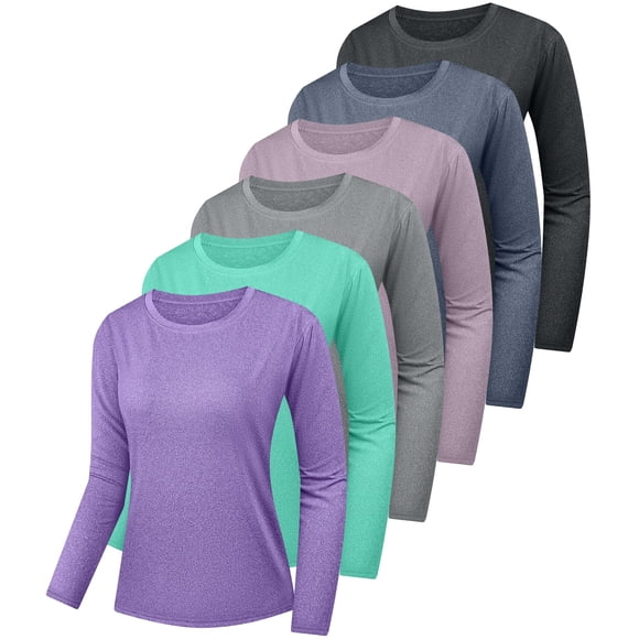 Rash Guard Kinglaman para mujer, de secado rápido, UPF 50+, paquete de 6
