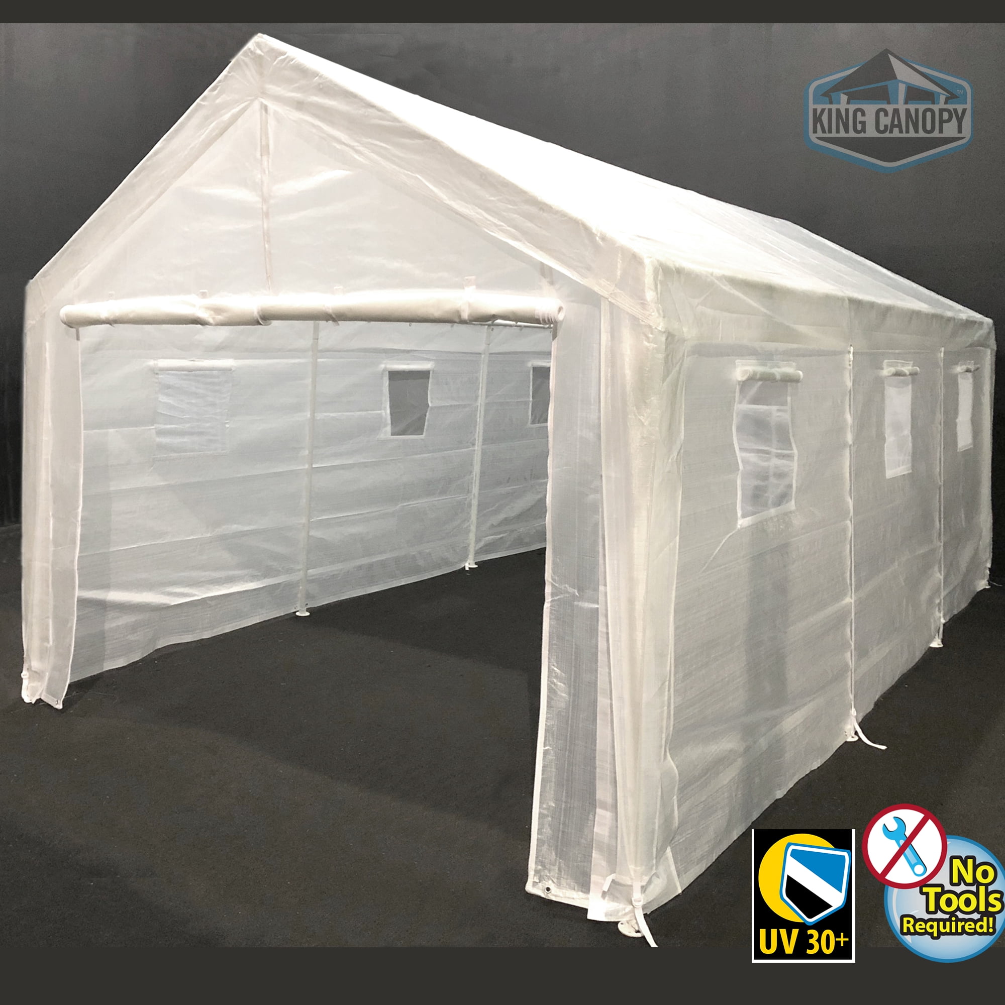King Canopy HERCULES 10X20 Canopy w/ GREENHOUSE Cover