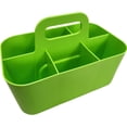 thumbnail image 4 of Small Stackable Plastic Caddy with Handle 6 Compartment | Desk, Makeup, Dorm Caddy, Classroom Art Organizers - 4 Pack, Made In USA (Green), 4 of 8