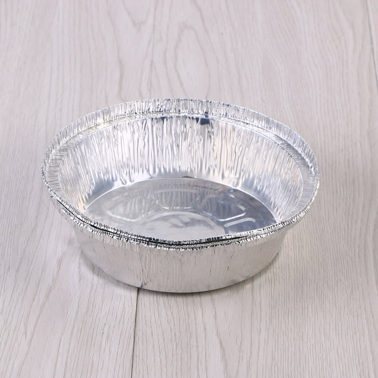 6 Inch Disposable Round Aluminum Foil Take-out Pans With Plastic Lids Set 