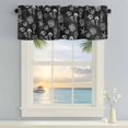 thumbnail image 4 of Valances for Windows Vintage Ocean Coral Seahorse Starfish Shell Rod Pocket Short Curtain for Bathroom Living Room Bedroom Black Theme 1 Panel 54x18in, 4 of 9