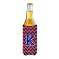 thumbnail image 2 of Carolines Treasures CJ1044-KMUK Letter K Chevron Orange and Blue Ultra Beverage Insulators for slim cans  Slim Can, 2 of 2