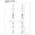 thumbnail image 3 of Kingston Brass KS3201AX Restoration Two-Handle Deck Mount Basin Tap Faucet in Polished Chrome, 3 of 5