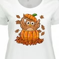 thumbnail image 4 of Inktastic Owl in a Pumpkin Cute for Halloween and Thanksgiving Women's Plus Size T-Shirt, 4 of 5