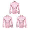 thumbnail image 4 of Sonducket Camisa transpirable para hombre Satén con mangas largas - Trabajo Boda o hogar Camisa para hombre Manga larga formal Rosa grande S Type1 NO1, 4 of 6