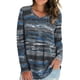 thumbnail image 3 of Qarigey Camiseta de mujer Otoño Impreso Cuello en V Top Top Blusa informal de manga larga Prendas para la parte del cuerpo Gris XXL, 3 of 5
