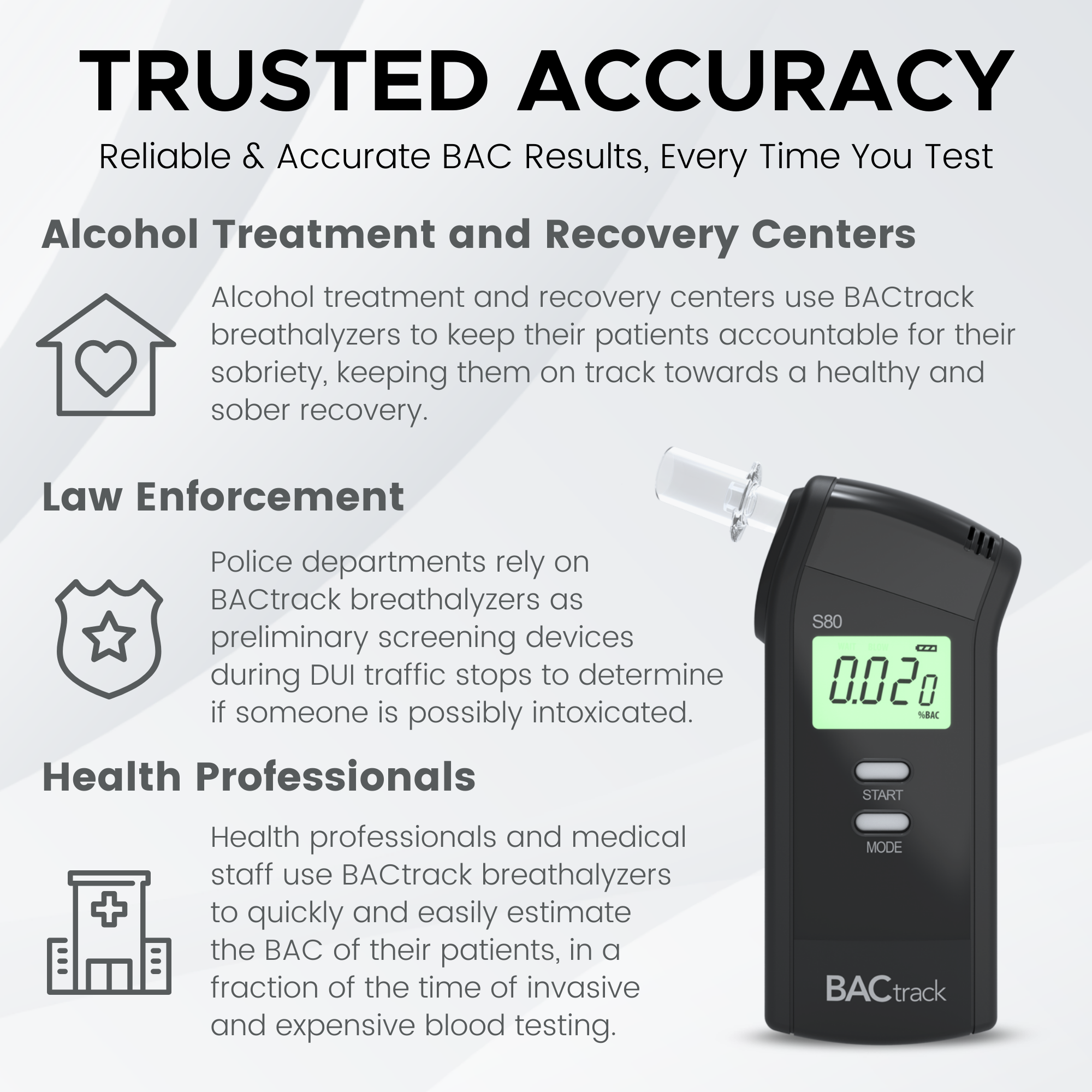 BACtrack S80 Breathalyzer | Professional-Grade Accuracy | DOT & NHTSA Approved | FDA 510(k) Cleared | Portable Breath Alcohol Tester for Personal & Professional Use - image 4 of 10