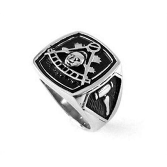 Masonic Rings Masonic Past Master Symbol w/ Gavels. Freemason Ring Steel