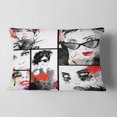 thumbnail image 2 of Designart Beautiful Faces Collage - Abstract Portrait Throw Pillow - 12x20, 2 of 5