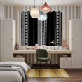 thumbnail image 6 of Curtains 63 Inch Length 2 Panels, Black Boho Grommets Window Treatment Curtain, Vintage Abstract Striped Geometric Motifs Thermal Curtains Drapes for Living Room/Bathroom, 6 of 9