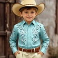 thumbnail image 2 of FINALGANG Boys Shirts Boy's Western Cowboy Shirt Stylish Printed Long Sleeve Regular Fit Shirt Kids Casual Button Down Tops For Festival Party Wear 10-11 Years, 2 of 4