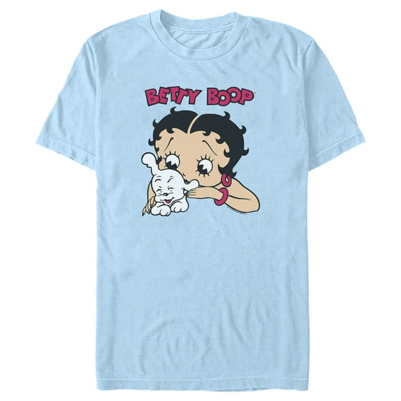 Men's Betty Boop Betty and Pudgy Graphic Tee Light Blue X Large