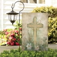 thumbnail image 3 of Happy Easter Day Yard Flags Burlap Outdoor Flag He Is Risen Lilies and Cross God Blessing Outdoor Flags Vertical Double Sided Yard Flags for Home, Holiday Gift 12.5''×18''in., 3 of 4