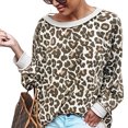 thumbnail image 1 of Sonducket Mujer otoño cuello Sexy leopardo pulóver niñas Camping senderismo sudadera banquete ropa regalo de cumpleaños Type2, 1 of 5