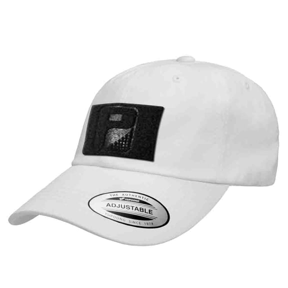Pull Patch Tactical Hat | Dad Cap Curved Bill with Brass Buckle Closure | 2x3 Inch Loop Surface to Attach Morale Hook Patches | (White)