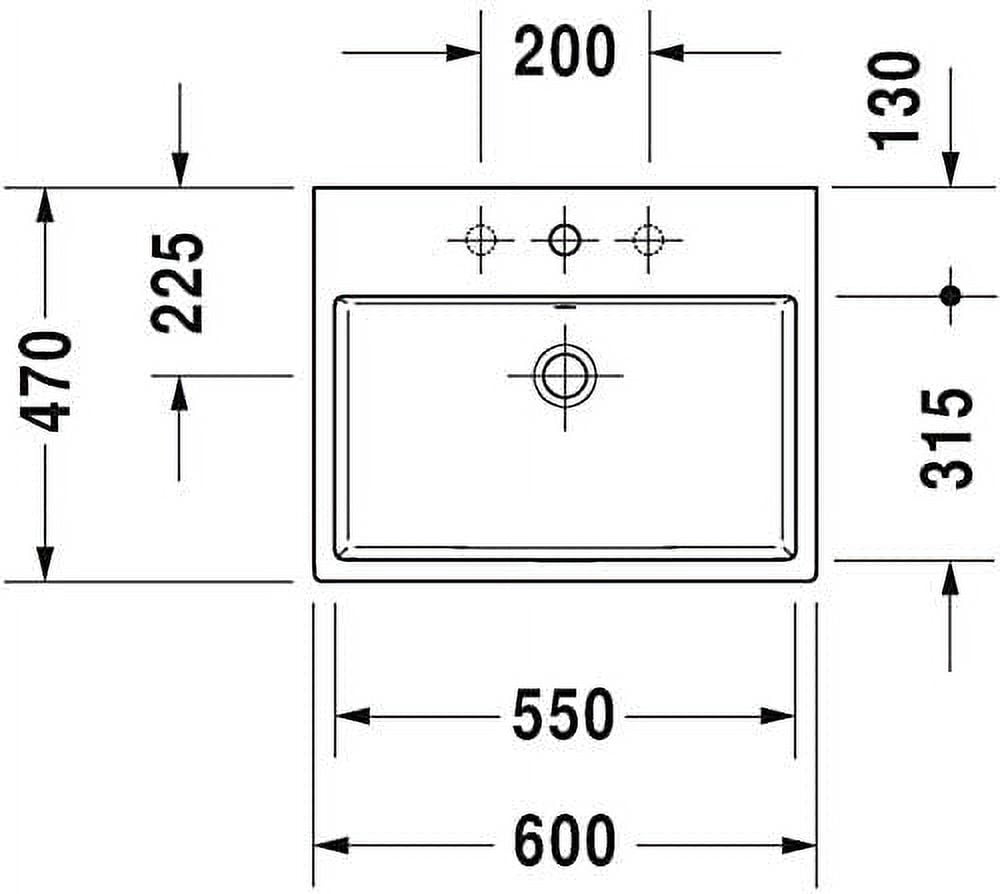 Duravit 2350600000 600 x 470 mm Vero Air Bathroom Sink - White