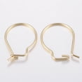 thumbnail image 2 of 10 pc 304 Stainless Steel Hoop Earrings Findings Kidney Ear Wires Golden 18x13x0.8mm, 2 of 2