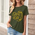 thumbnail image 1 of Karight Football Shirts for Women Game Day T Shirts Football Outfits Funny Graphic Tee Casual Short Sleeve Tee Shirts, 1 of 4