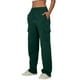 thumbnail image 5 of Pantalones deportivos Prolriy para mujer, color liso, con cordón ajustable, cintura elástica y bolsillos, pantalones deportivos para mujer, pantalones deportivos para mujer, color verde M, 5 of 6