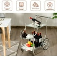 thumbnail image 6 of DORTALA Rolling Serving Cart, 3-Tier Metal Bar Cart with Tempered Glass, 4 Wheels Tea Serving Bar Cart for Livingroom, Kitchen, Silver, 6 of 9