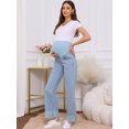 thumbnail image 6 of DARING DIVA Women's Maternity Cuffed High Stretchy Over the Belly Pants S Blue, 6 of 8