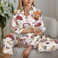 thumbnail image 6 of Daiia Watercolor Fall for Women's Long-Sleeved Pajama Set – Soft & Comfortable Sleepwear Button-Up Pajamas Cozy Lounge Wear-Large, 6 of 7