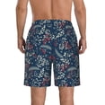 thumbnail image 3 of Naloa Leaves Snowflakes Men's Beach Shorts, Surfing shorts, Swim trunks, Quick Dry Swim Trunks for Surfing Beach Fun - Small, 3 of 9