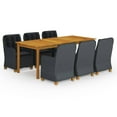 thumbnail image 1 of vidaXL 7 Piece Garden Dining Set Dark Grey, 1 of 12