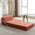 thumbnail image 6 of Modular Sectional Sofa.Convertible Chenille Upholstered Sleeper Sofa with Pillows and Memory Foam,  Lounge Sofa Armless Corner Bed Couch for Living Room,Bedroom,Apartment,Orange, 6 of 9