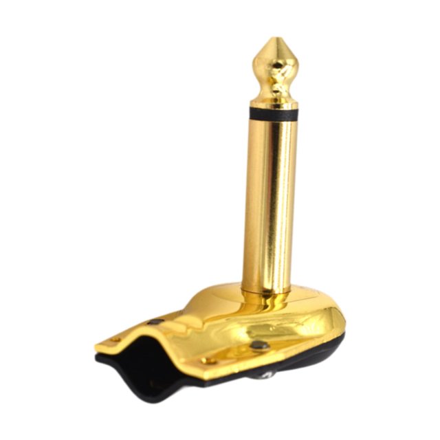 Xuanheng Guitar Effects Pedal Connector Microphone Plug 90 Degree Jack Plug Connector Golden