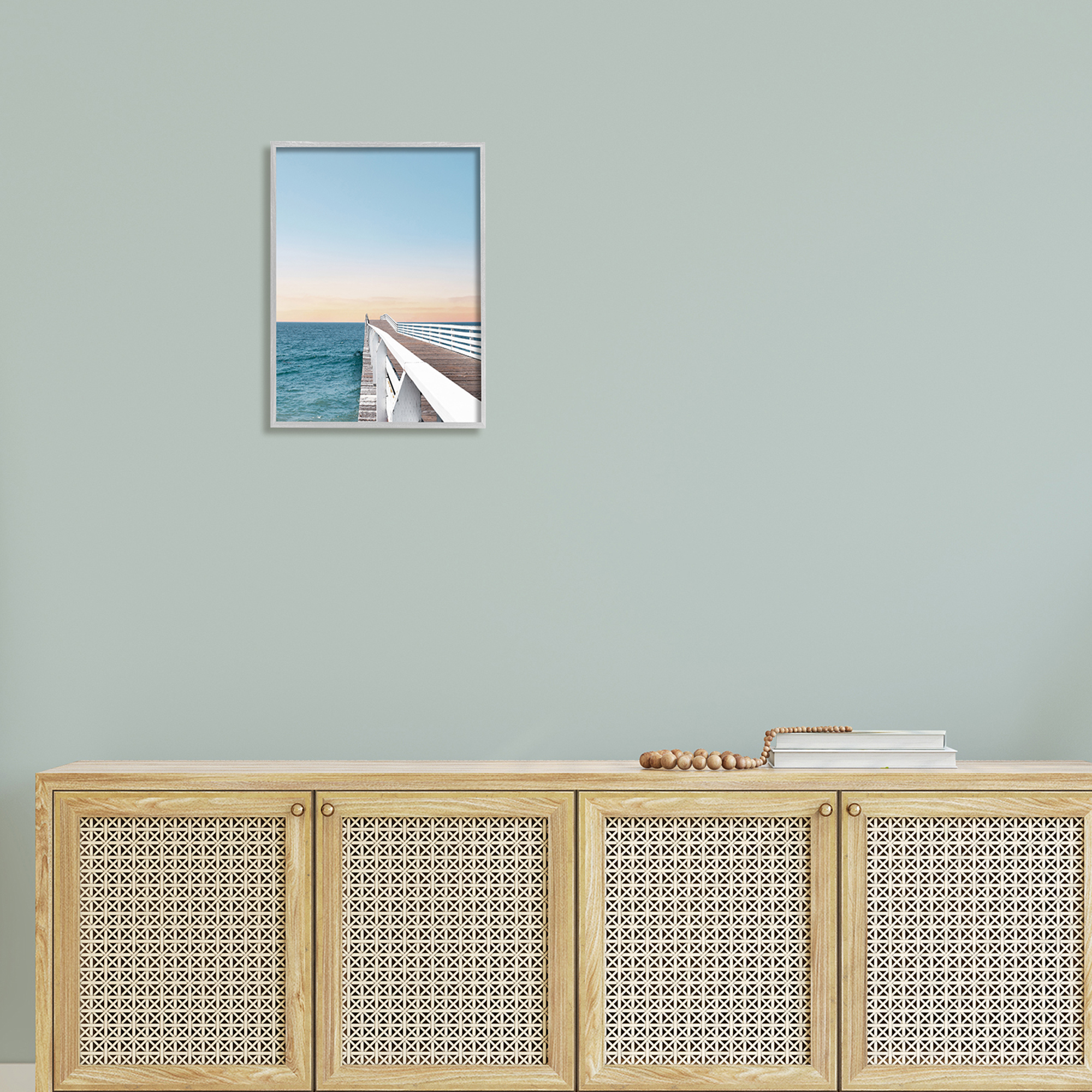 Stupell Industries Beautiful Boardwalk Dock Clear Sky Ocean Breeze , 16 x 20, Design by Natalie Carpentieri