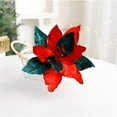 thumbnail image 4 of Glitter Poinsettia Christmas Artificial Flowers, Ongmies Christmas Flower Arrangement - Festive Artificial Florals for Tree & Indoor Decor, Christmas Decorations Indoor, 4 of 5