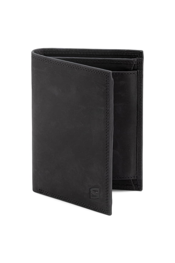 | Men's Leather Wallet [Vintage] with RFID Protection | Black | Real leather | 12 card slots | Including GiftBox | Great gift idea | Men's Leather Notecase | Men Wallet