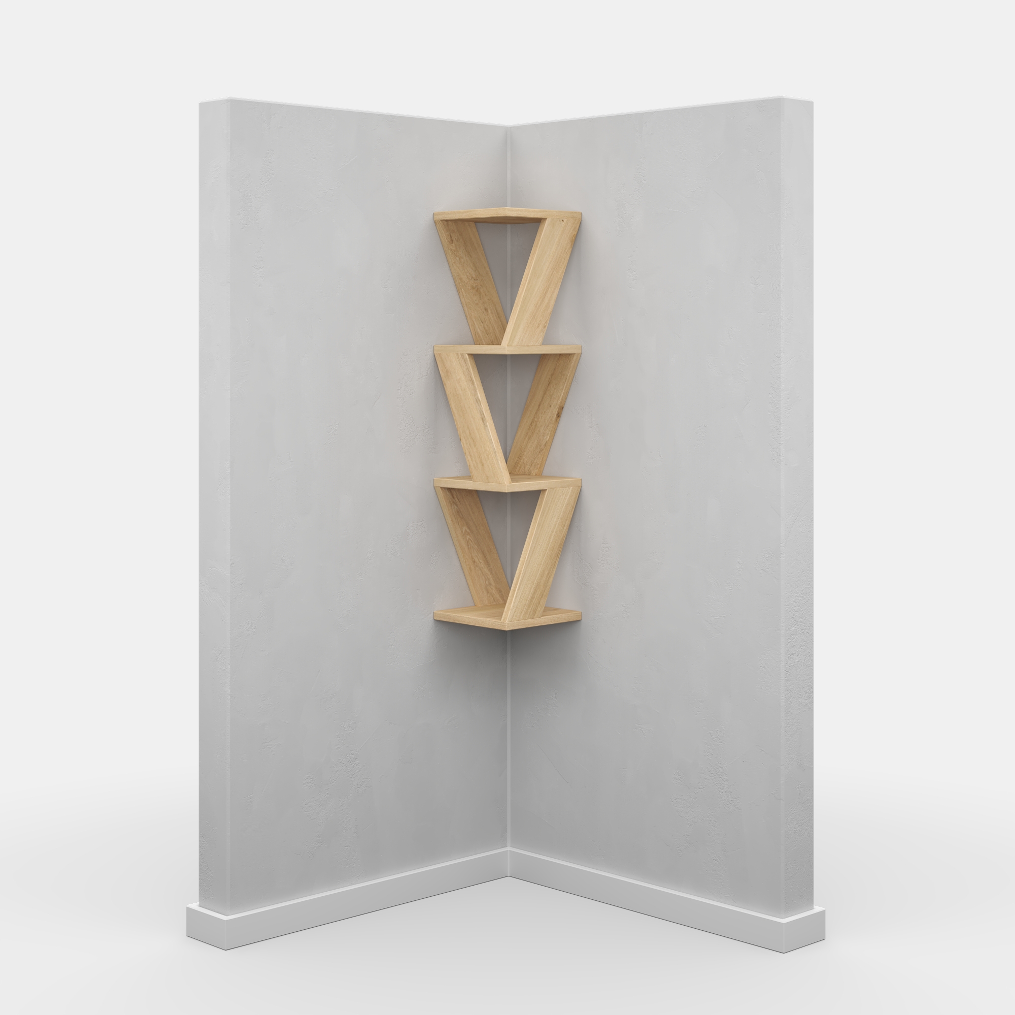 Ada Home Decor Furniture 8.66" 3 Tier Oak Chicago Modern Wall Shelf