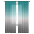 thumbnail image 2 of Gradient Turquoise, Semi Sheer Curtains 72 Inch Length 2 Panels Set, Minimalist Gray Grey Abstract Art Sheer Kitchen Curtain Privacy Voile Window Curtain for Living Room Bedroom Rod Pocket Drapes, 2 of 7