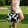 thumbnail image 4 of Xixirimido Golf Cart Seat Cover with 4 Pocket Quilted Golf Cart Seat Blanket Universal Club Car Seats Towel Fits 2-Person Carts Golf Carts Accessories, Black Cow Print, 4 of 8