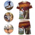 thumbnail image 5 of Alice in Wonderland Boys Girls Short Sleeve Mesh T-Shirt And Shorts Outfit Set Summer Clothes Set for Kids, 5 of 8