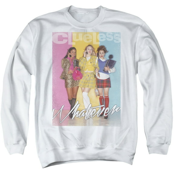 Clueless Whatever Adult Crewneck Sweatshirt White