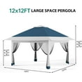 thumbnail image 2 of ChaoLink 12x12 Pop Up Gazebo Outdoor Canopy Shelter with Mosquito Netting and 4 Stakes, Instant Gazebo Tent, 2 of 7