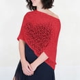 thumbnail image 6 of XUNKUSGA Cover Ups for Swimwear Women Fashion Off-The-Shoulder Openwork Crochet Poncho Tops for Women Summer Sun Protection Beach Cover Up,Red,Free Size, 6 of 6