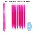 thumbnail image 1 of 0.7mm Magic Erasable Pen Press Gel Pen Set 8 Colors Erasable Refill Rod Gel Ink Stationery Retractable Pens Washable Handle Rod Pink-10Pcs set, 1 of 6
