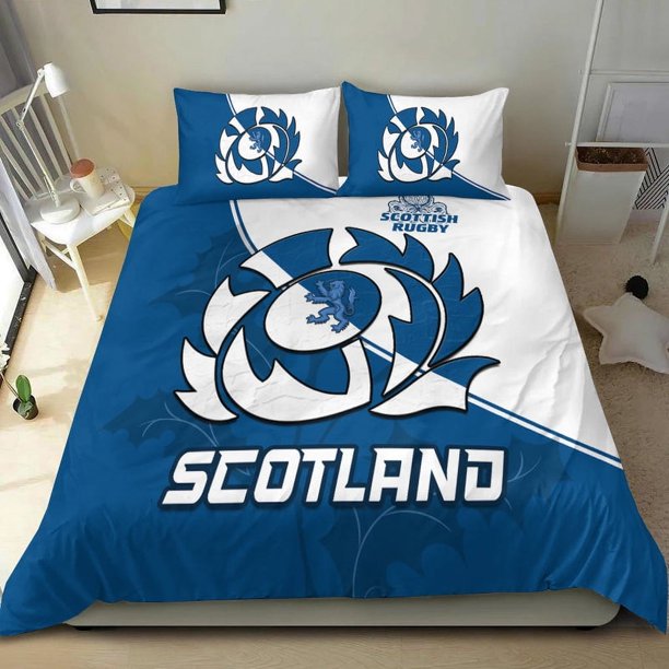 Escocia Rugby Juego de Cama Escudo de Armas de Escocia Mezcla Cardo Nueva Versión