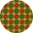 thumbnail image 1 of Ahgly Company Machine Washable Indoor Round Transitional Saffron Red Area Rugs, 3' Round, 1 of 7