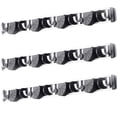 thumbnail image 1 of HUJI Wall Mount Broom Clamp Holder 4 Positions Grip Organizer & 5 Hooks Rack Home Kitchen Garage Mop tools Storage Organization System (3, 4 Position Grip Clamp Holder), 1 of 4