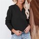 thumbnail image 4 of Camiseta holgada informal de manga larga para mujer, blusa Sexy de Color liso con cuello en V y botones, ropa para primavera y otoño, 2021, 4 of 4