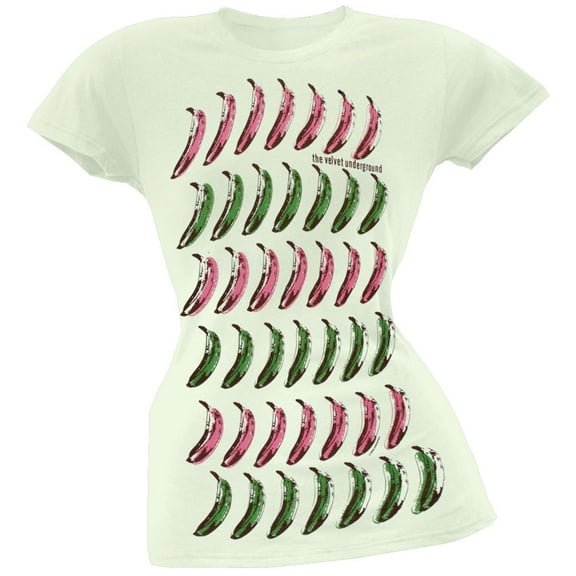 Velvet Underground Women's Juniors Banana Repetition Short Sleeve T Shirt